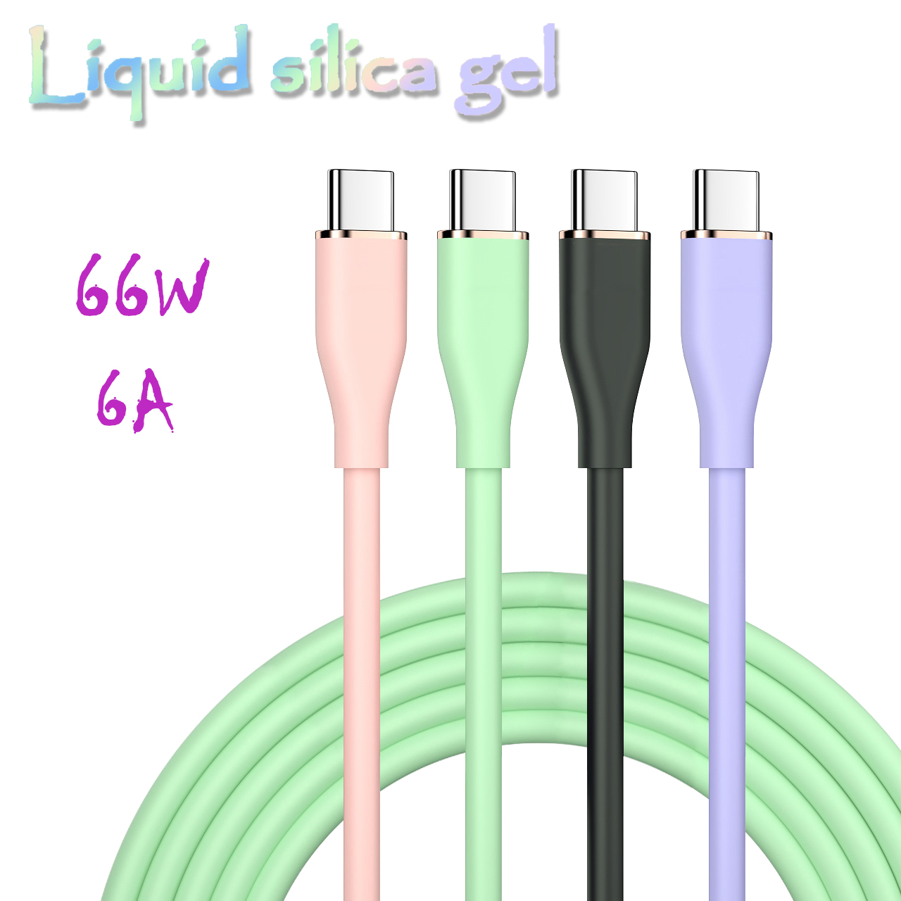 UGOURD Liquid Silicon Type C To C Fast Charging Cable USB to C PD 60W Huawei SCP 66W For Huawei Xiaomi iPhone15 Plus Pro Max