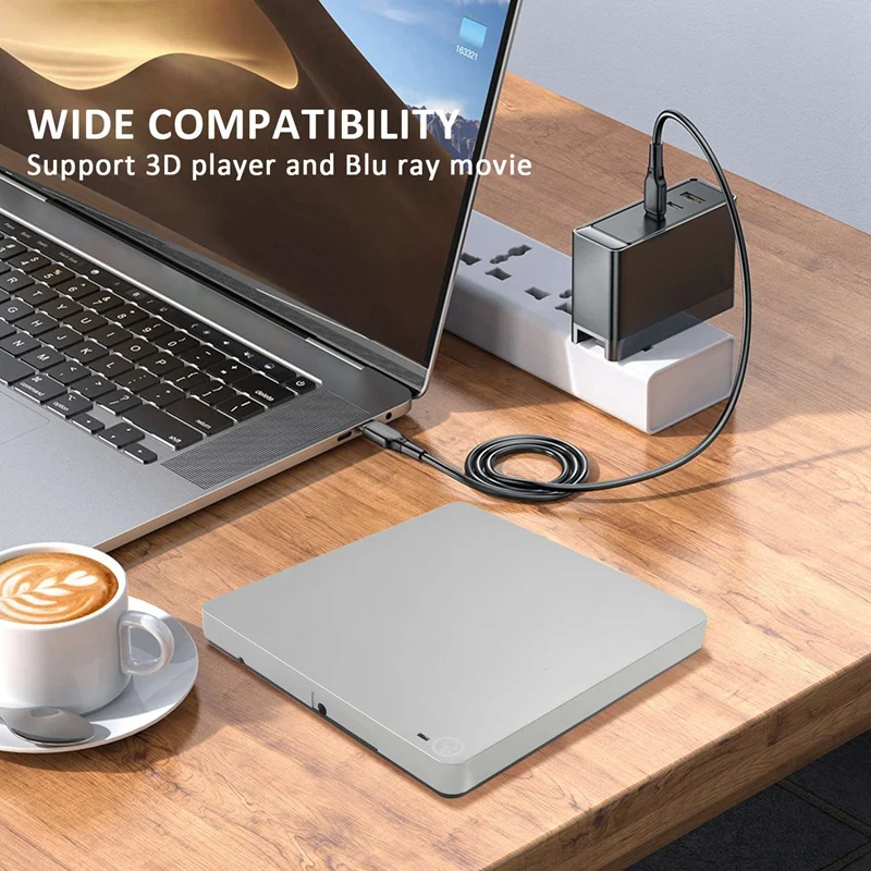 External 3D Blu Ray DVD Drive USB 3.0 And Type-C Blu Ray CD DVD Drive Player Ultra Slim Slot-In CD Burner dvd player cd player