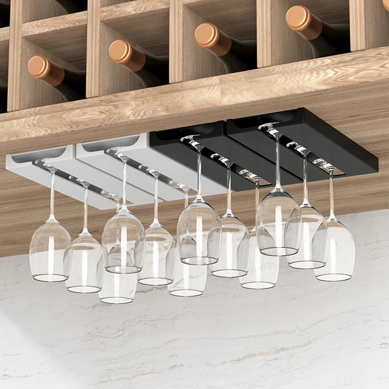 Home Kitchen Under Cabinet Wine Glass Holder Multifunctional Stemware Rack for Kitchen Bar Storage Storage