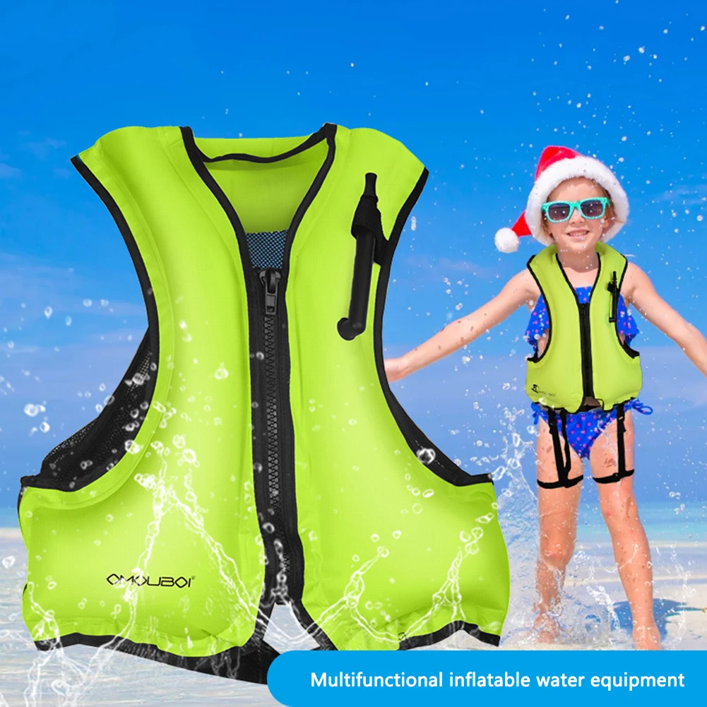 

PVC Buoyancy Survival Suit with Blow Valve Inflatable Buoyancy Vest Lightweight Safe Adjustable Webbing for Swimming Sea Fishing