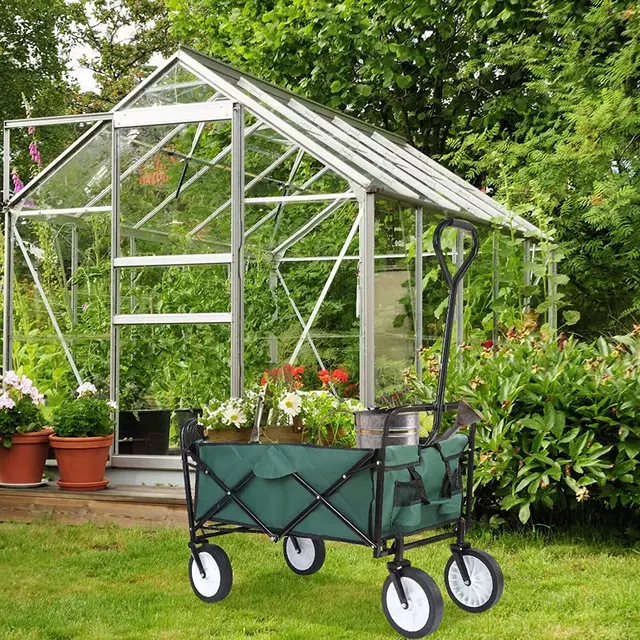 Összecsukható Kocsi Kosár Tengerparti Közüzemi Nagyteljesítményű Kemping Élelmiszerbolt Kerti Autó Kültéri - Image 6