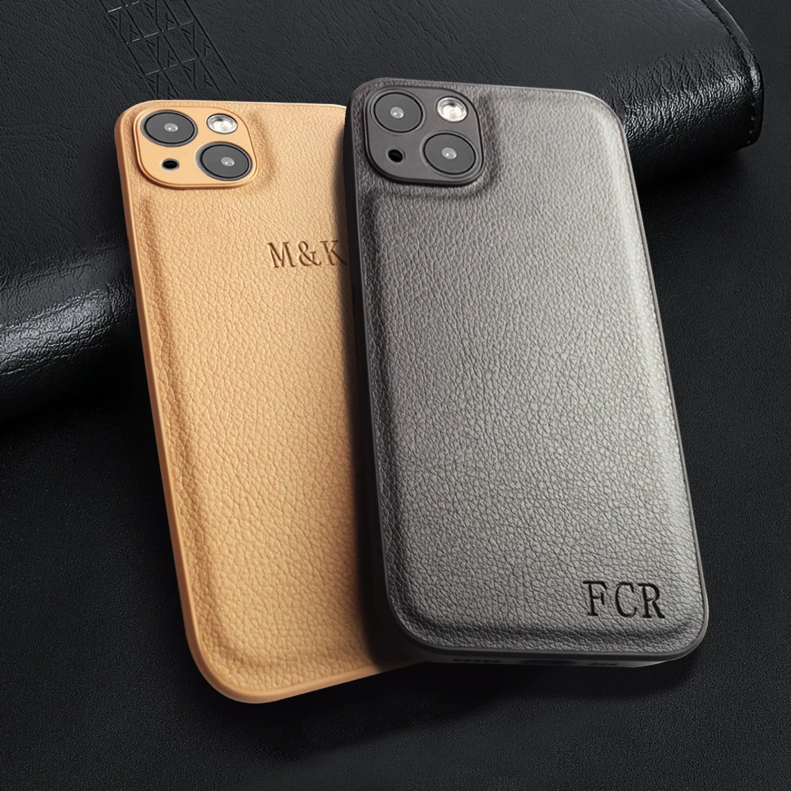 Personalise Initial Letters Case For IPhone 13 12 11 14 15 Pro Max 14 15 Customized Gift Leather Soft Luxury Cover For Iphone11