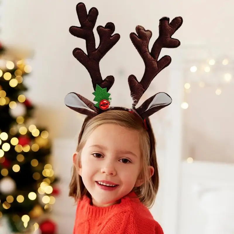 

Christmas Deer Antlers Headband Horn Flower Hair Band Clasp Headwear Xmas Headband Antler Hairwear Girls Headband Reindeer