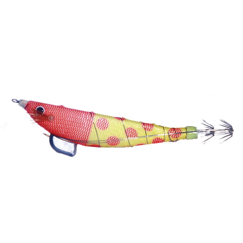 Squid Fish Barbed Hook 12cm Fluorescent Fishing Lure 14.3g Saltwater Lures Baits for Night Fishing Freshwater