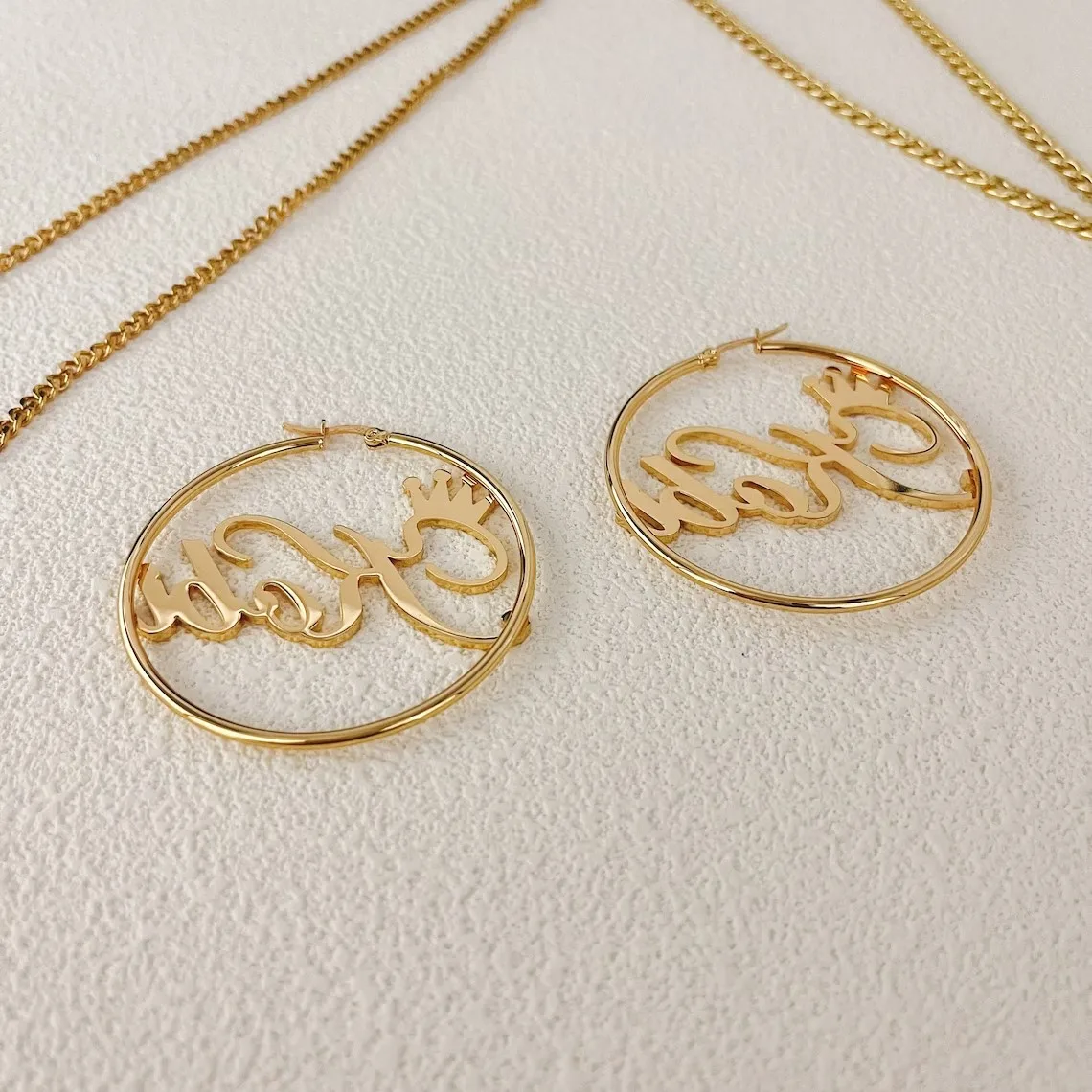 Personalized Nameplate on Earrings