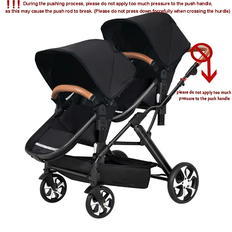 NEW Twin stroller New 2 in 1 baby trolley baby carriage with car seat Baby stroller for two children Foldable Lightweight