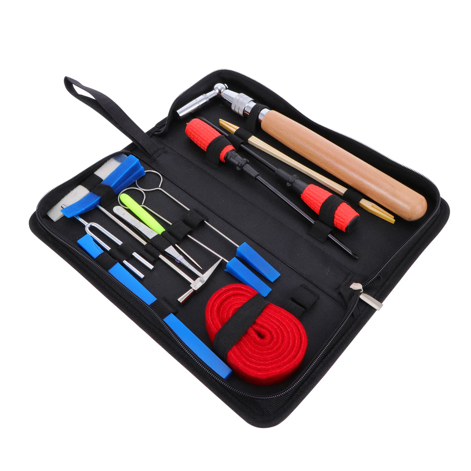 

Piano Tuning Kits, Professional 16 Pieces Piano Tuning Tools Including Tuning Lever Felt, Mutes,， Tuning Fork, Handle Tools and