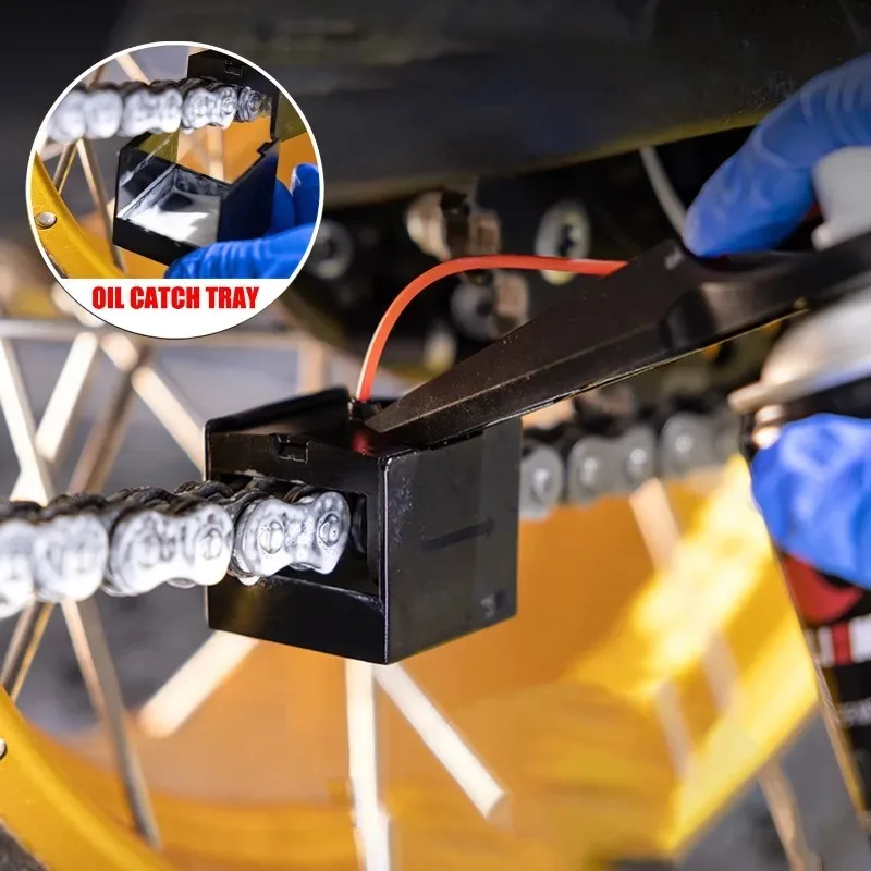 Motorcycle Chain Oiler Spray Gear Chain Mounted Oil Diverter Motor Chain Lube Applicator Chains Cleaner Maintenance Repair Tool