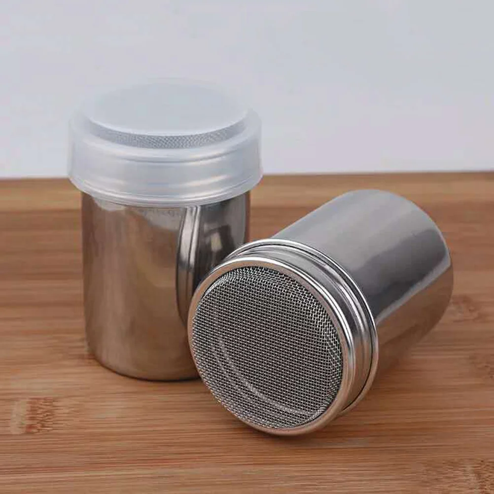 2pcs Stainless Steel Dredge Salt Sugar Pepper Shaker Bottle Dispenser for Salt Bottle Pepper Coffee Cocoa Cinnamon Powder spice shaker spice shaker set