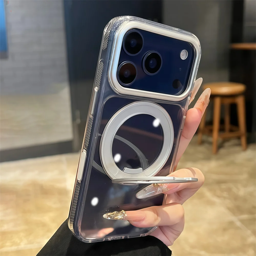 Deluxe Magnetic Ring Foldable Phone Stand Case with Anti-Slip Armor Cover