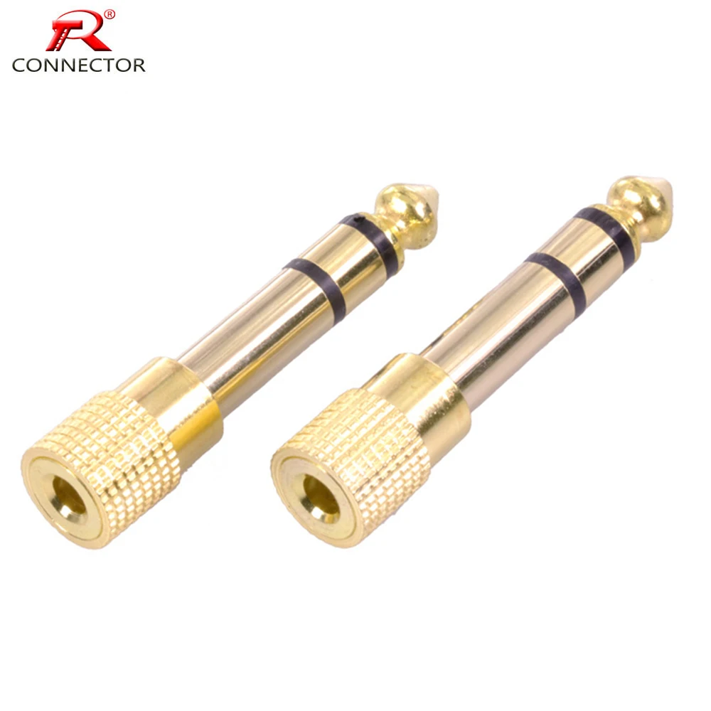 Adaptateur Audio 6.35mm Mâle Vers 3.5mm Femelle Stéréo – Neuf Rouge Générique