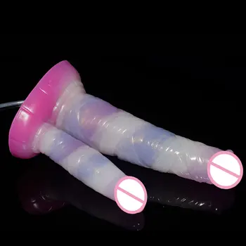 Big Squirt Dildo With Suction Cup Silicone Dog Anal Plug Syringe Tube Spray Ejaculation Penis G-spot Vagina and Anus Masturbator 6