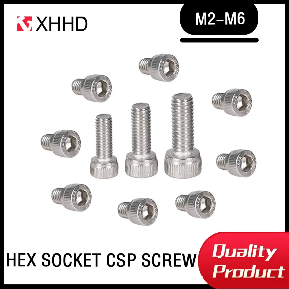 

Hex Socket Cap Head Screws 304 Stainless Steel Allen Bolts Threaded Hexagon Screw Metalworking 6mm-40mm DIN912 M2 M3 M4 M5 M6