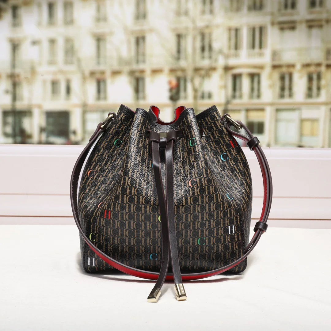 CILMI HARVILL CHHC Women's Small Bucket Bag With Retractable Opening Single Shoulder Crossbody Portable Fashionable