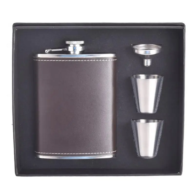 

6oz/7oz/8oz Hip Flask Leak-proof Stainless Steel Whiskey Flask With Funnel Flagon Wine Pot Flask for Liquor Pocket Wine Bottle