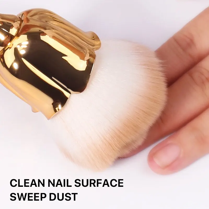 Rose-shaped Manicure With Nail Brush Art Brush Nail Accessories Tool Popular Round Makeup Polishing Dust Removal Brush