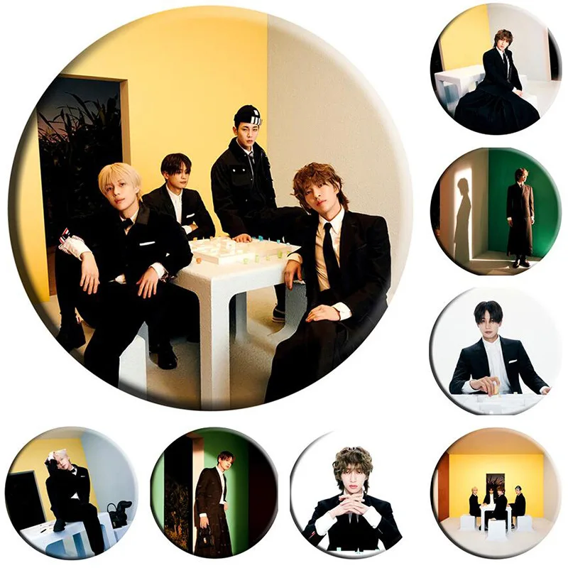 KPOP SHINEE Album HARD Character Photo Badge Brooch Ring