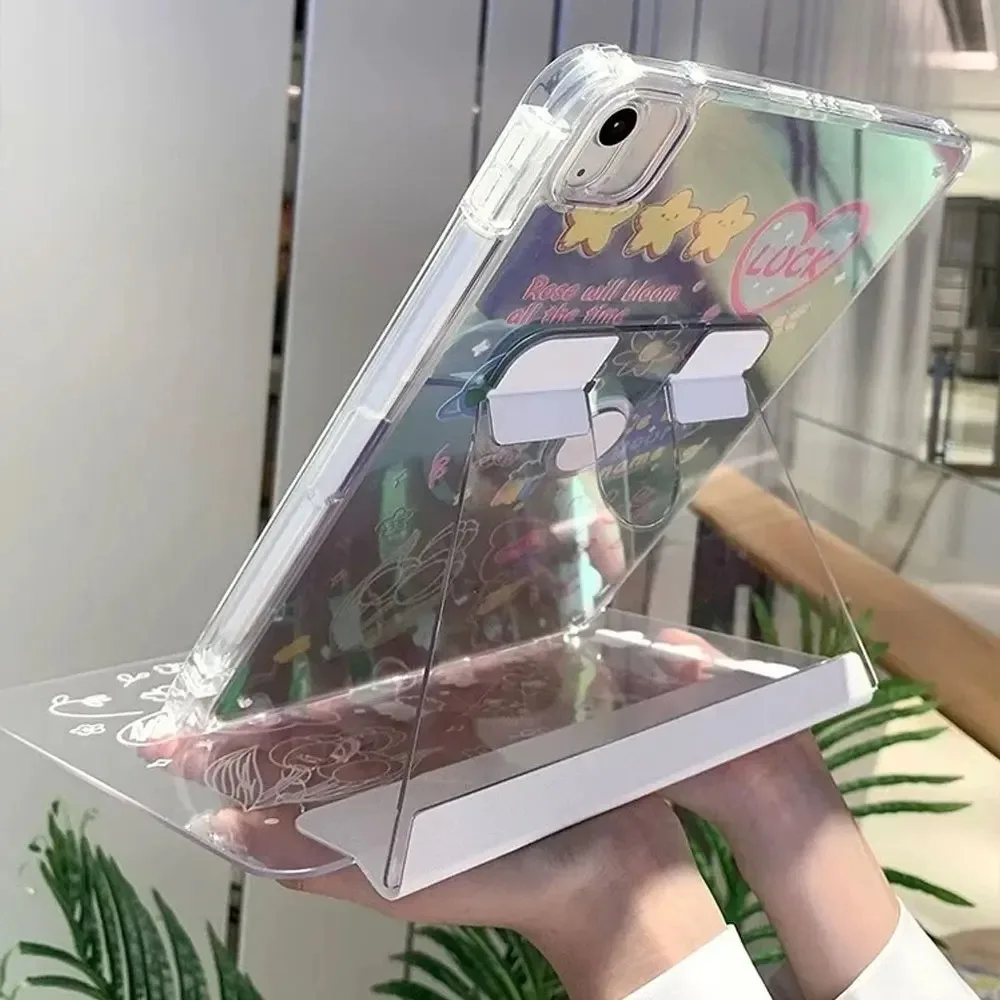 Sleek Transparent Protective Case for Tablets with Pencil Holder