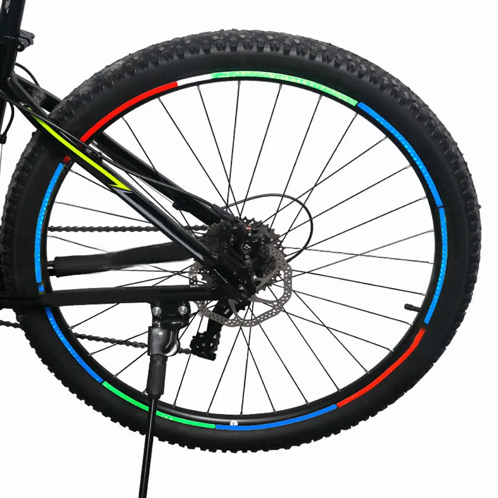 Description Picture 3 of itemBicycle Tire Reflective Sticker Wheel Spokes Tubes Strip Safety Warning Light Reflector Sticker Universal Bike Bicycle Stickers