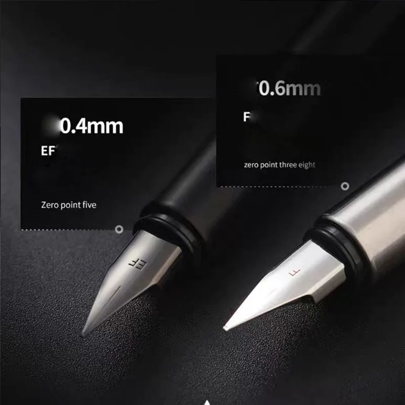 1 PCS JINHAO 35 Matte Black Iriidum Fine Nib Smooth Writing Fountain Pen with Ink Converter 5