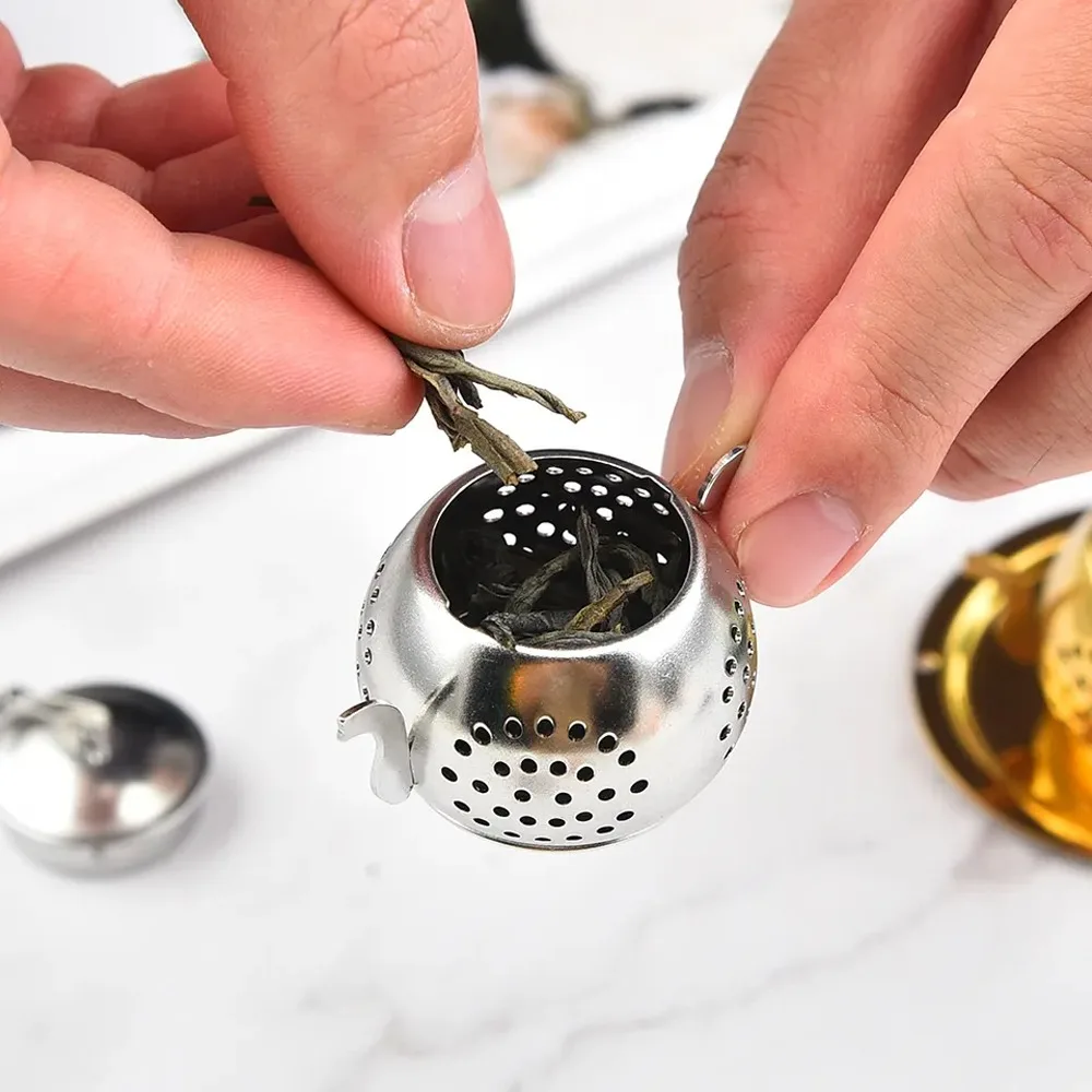Tea Strainer Teapot Shape Loose Tea Infuser Stainless Steel Strainer Herbal Spice Filter With Dish Filter Teaware Accessories