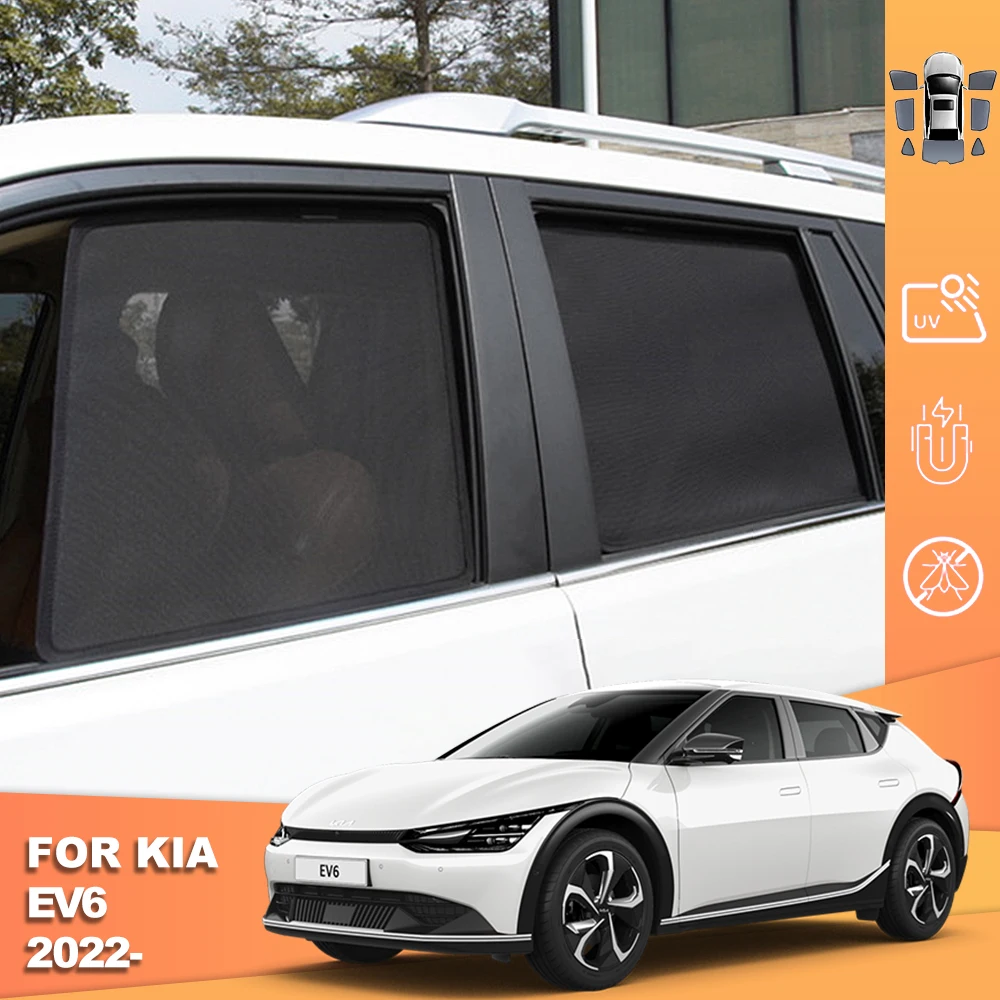 

For Kia EV6 CV 2021 2022 2023 2024 Side Baby Window Sun Shade Visor Magnetic Car Sunshade Front Rear Windshield Curtains Shield