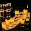 6 Holes Glass Holder Cup Rack Barware Accessories Organizer Serving Tray Kitchen Storage Wood for Club Party Bar 1