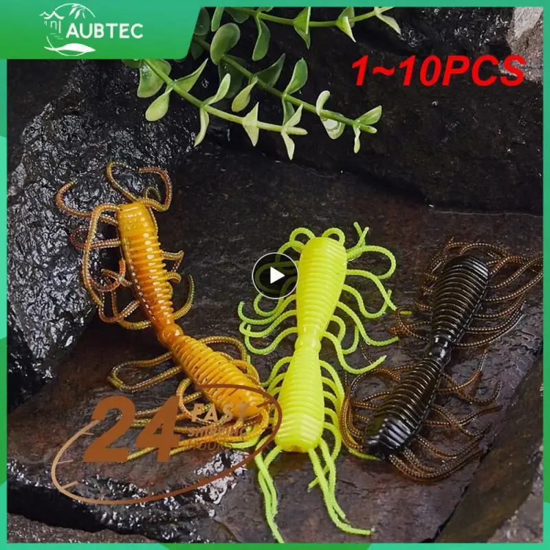 1 ~ 10Pcs Luya Bait Polvere Soft Worm Mandarin Fish Bass Mouth Rucian Bait Frogman Thunder Lead-Free Ned Bait Accessori Per La Pesca