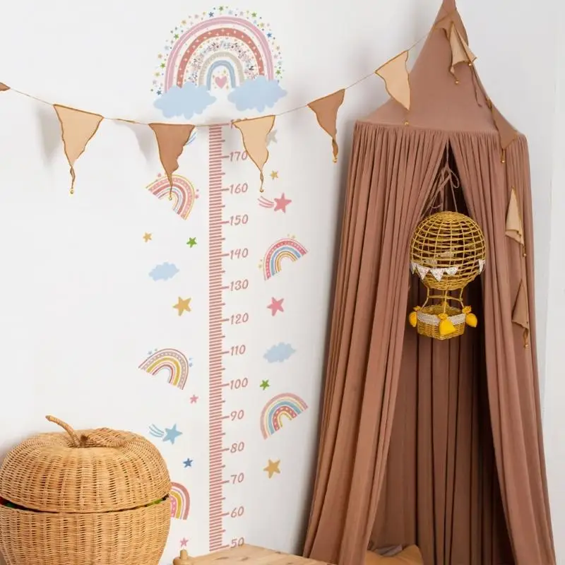 195B Child Growth Chart Wall Decal with Rainbow Designs Height Measurement Sticker