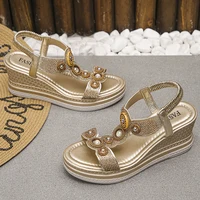 Fashion Crystals Wedges Heel Sandals Women Summer Chunky Platform Bohemian Sandalias Mujer Slip On High Heels Sandles Female 43 - Image 5