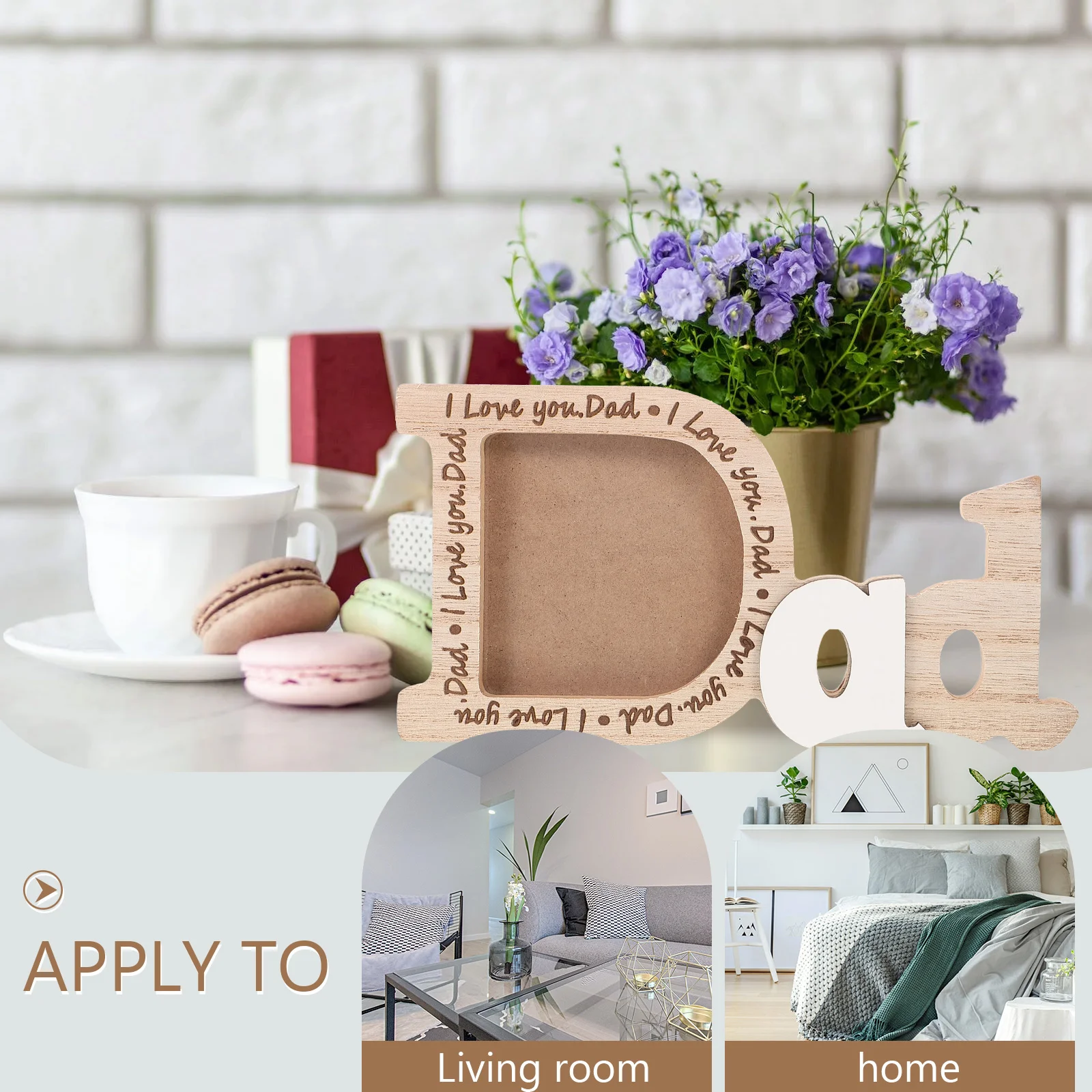 Dad Picture Frame Desktop Wooden Photo Holder Frame Father's Day Display Photo photo frame wood photo frame wood frame wood picture frame