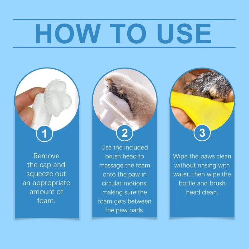 Natural Extracts Pet Paws Foam Cleanser Soothing Foam Foot Wash Cleaner for Dog