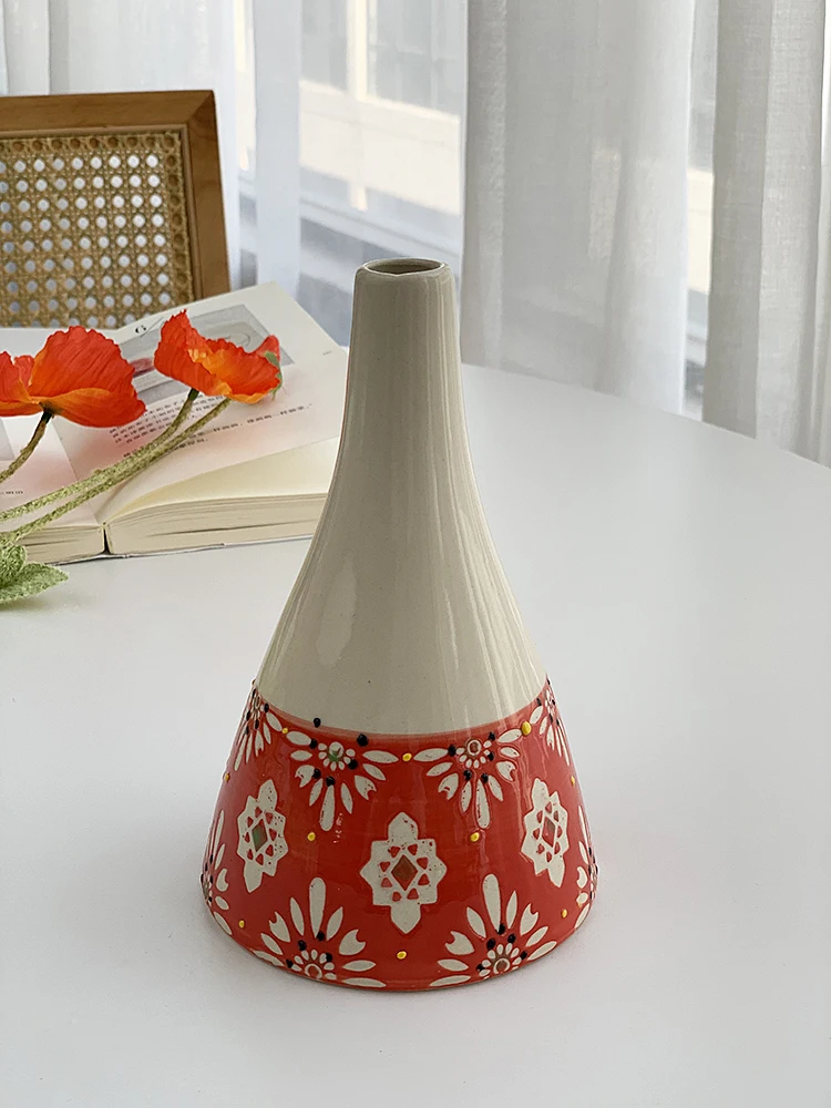 

Скандинавский стиль ins ветер ручная роспись художественные линии лед трещины керамические украшения ваза