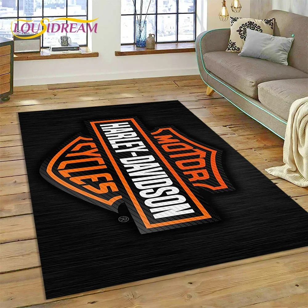 HD H-Harley Davidson Motorcycle Carpet Rug for Home Living Room Bedroom Sofa Doormat Decor,kids Play Area Rug Floor Mat