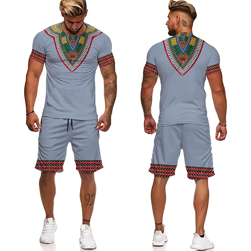 Men African Style Totem Print Tracksuit Vintage Outfits Summer Jogging Suit T-Shirt Shorts Casual Stylish Sweatsuit Set Clothing 7 Men African Style Totem Print Tracksuit Vintage Outfits Summer Jogging Suit T-Shirt Shorts Casual Stylish Sweatsuit Set Clothing