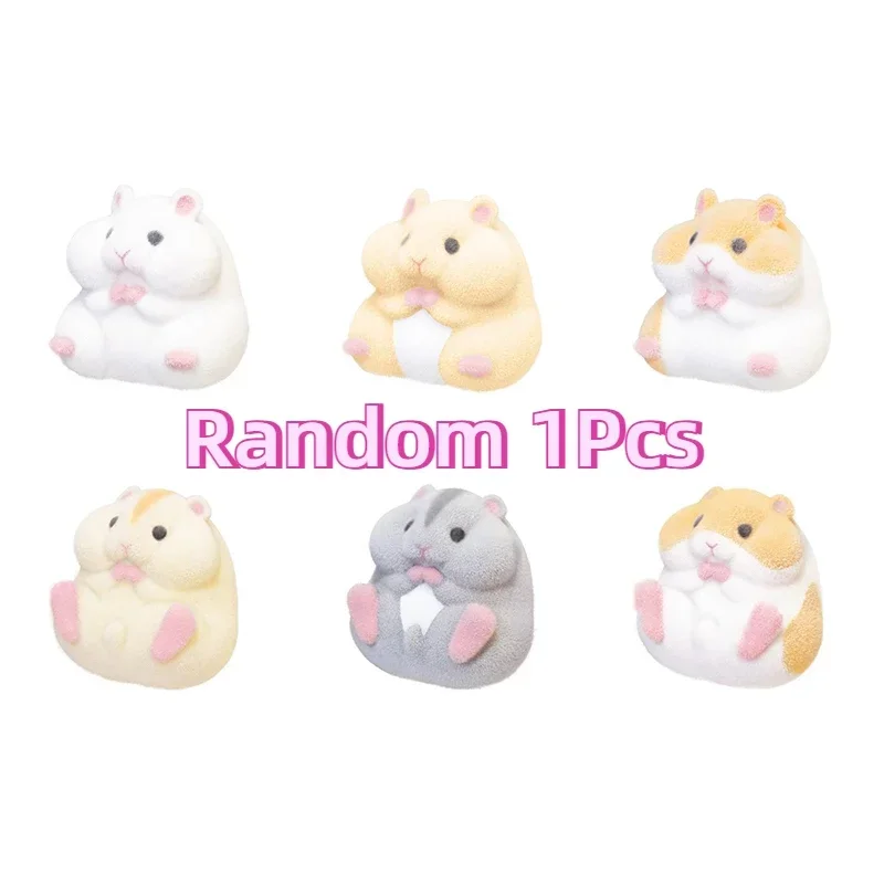 Japan YELL Gashapon Toys Cute Fatty Milky Soft Hamster Flocking Plush Dolls Squeeze Anti Stress Relief Squishy Collect Ornaments