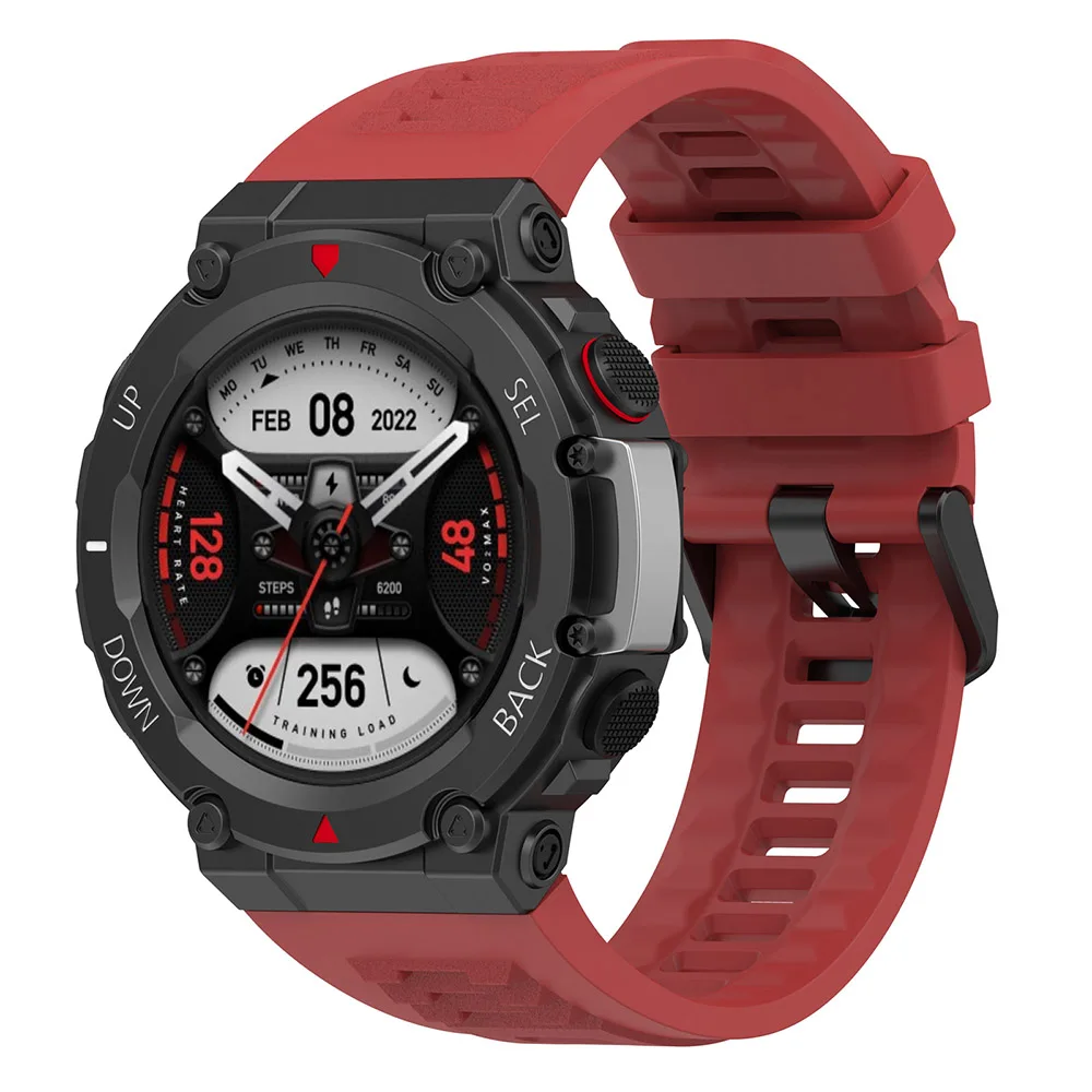 Amazfit T-Rex 2 용 실리콘 밴드 스트랩 Smartwatch 액세서리 남성용 두꺼운 실리콘 스포츠 팔찌 도구가있는 여성용 시계 밴드