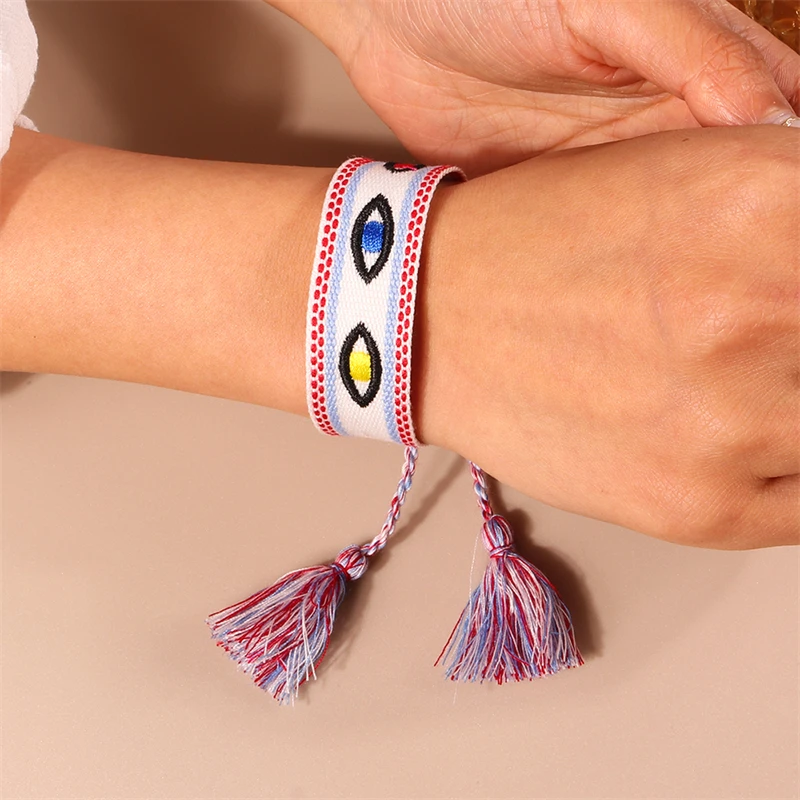 Böhmen Stickerei Stern Quaste Armband für Frauen handgemachte verstellbare Seil geflochtene Armbänder Mädchen Party Urlaub Schmuck Geschenke – Detail 30