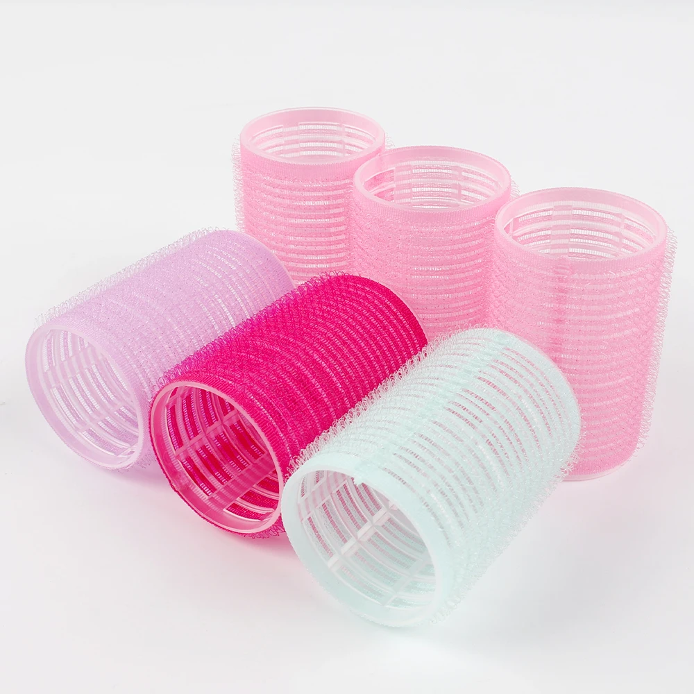 Random Self-Grip Hair Rollers No Heat Plastic Hair Bang Rolls Self-adhesive Hook Portable Salon Hairs Styling Curler Tools