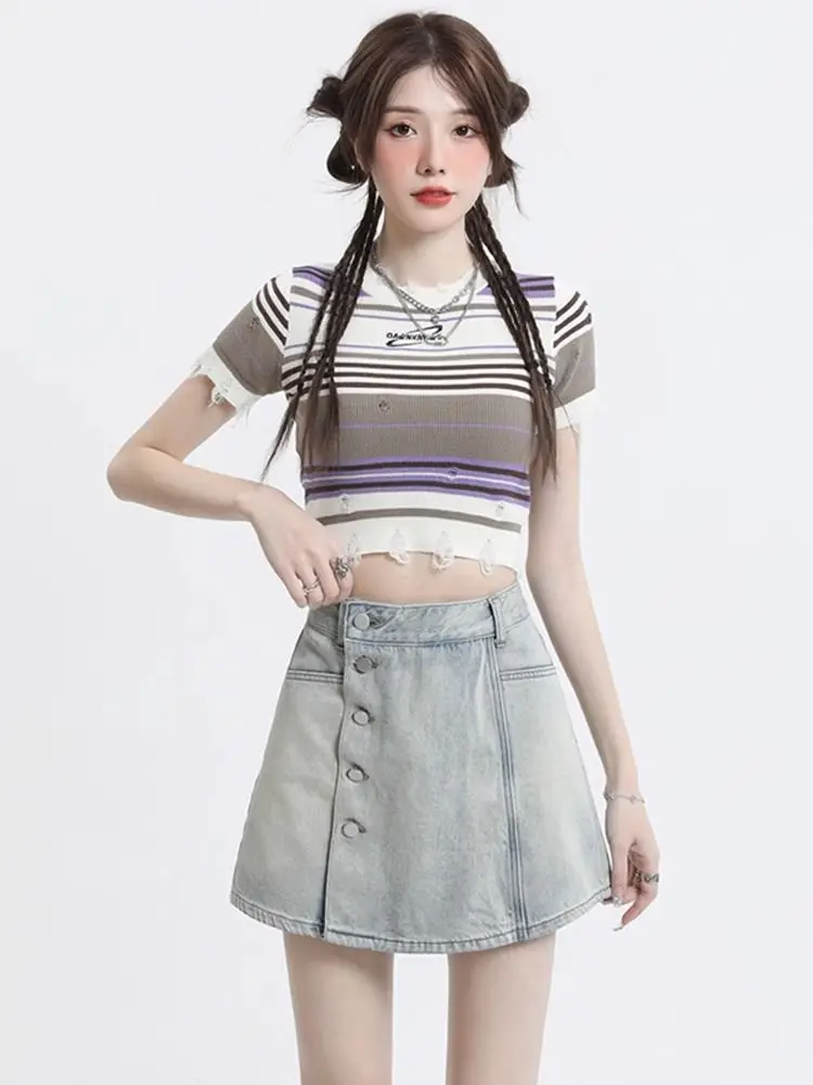 Cowboy Hakama Skirts With Belt Women Autumn Winter Skirts With Shorts High Waist Casual Skorts Female 2023 New [fila]lifeware men shorts