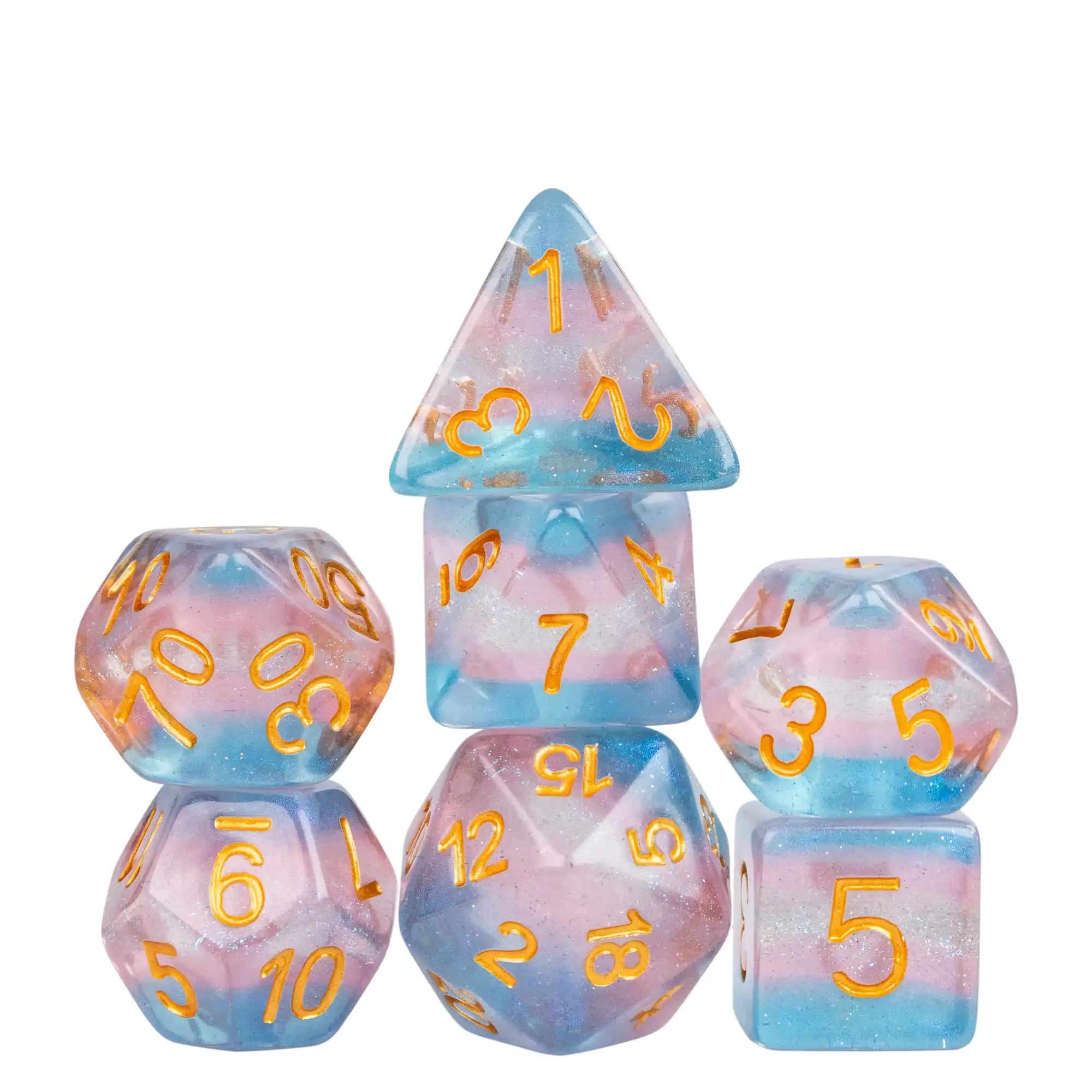 Dice Set Game Dice Pride Flag Dice D4-D20 Polyhedral 7Pcs for Role Playing Game Board Games