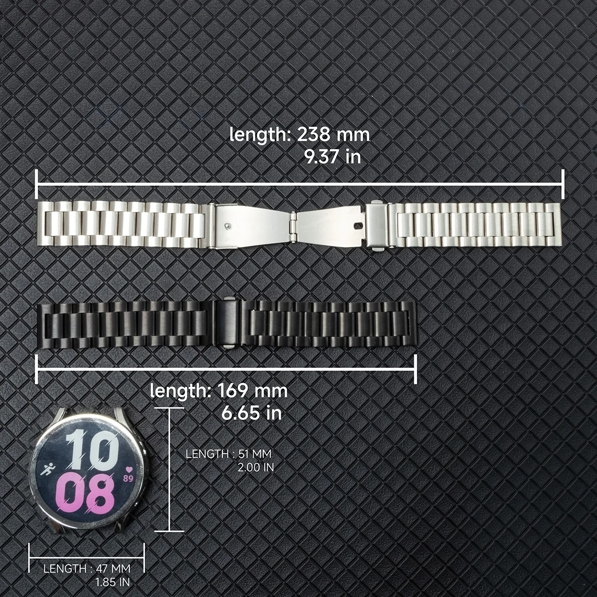 Band + Hülle für Samsung Galaxy Watch 7/6/5/4 40 mm 44 mm Edelstahl-Armbanduhr 6Classic 43 mm 47 mm Metallarmband TPU-Abdeckung – Detail 15