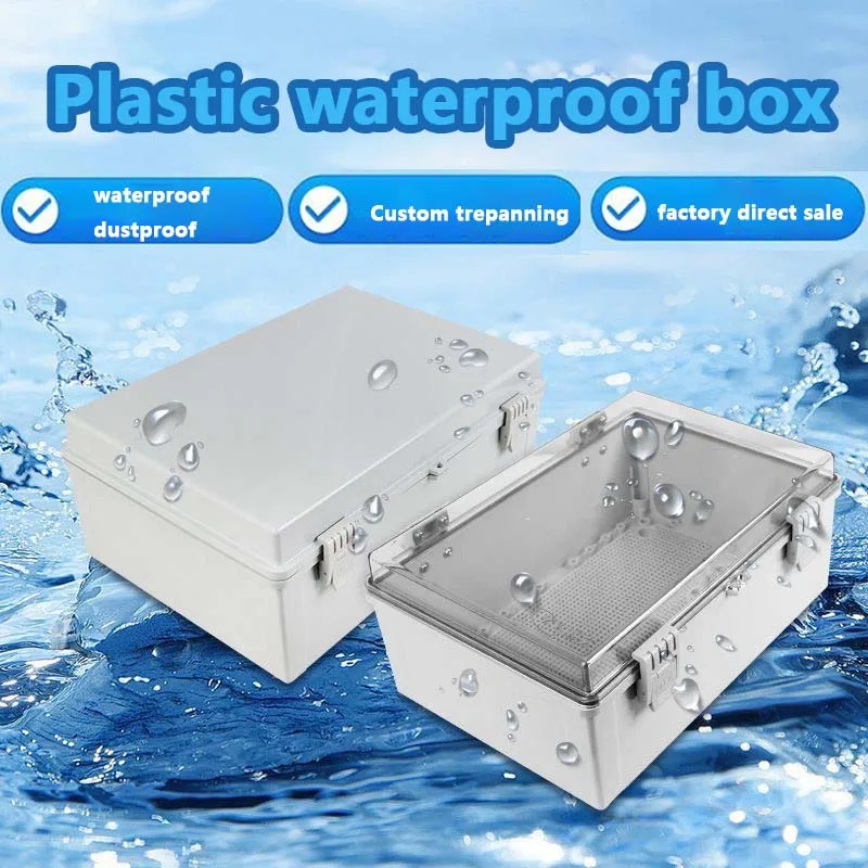 Waterproof Gray/Transparent Cover Enclosure Juction Box ABS Plastic Outdoor Electronic Waterproof Box Distributio IP66 outdoor electrical box