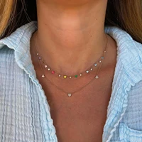 ANDYWEN 925 argent Sterling or bohême CZ arc-en-ciel coeur breloque collier ras du cou 2023 printemps noël bijoux pour les femmes fête 5