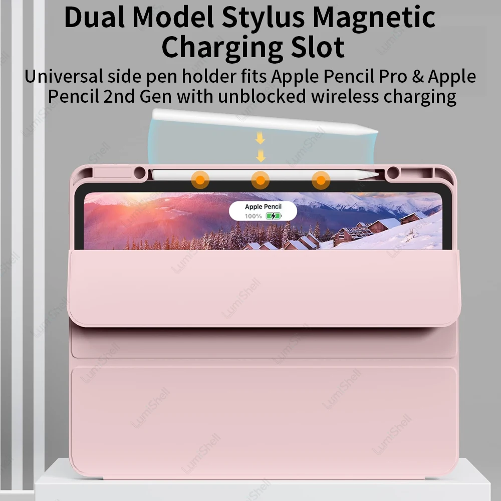 Versatile Tablet Case with Pencil Holder and Soft TPU Back