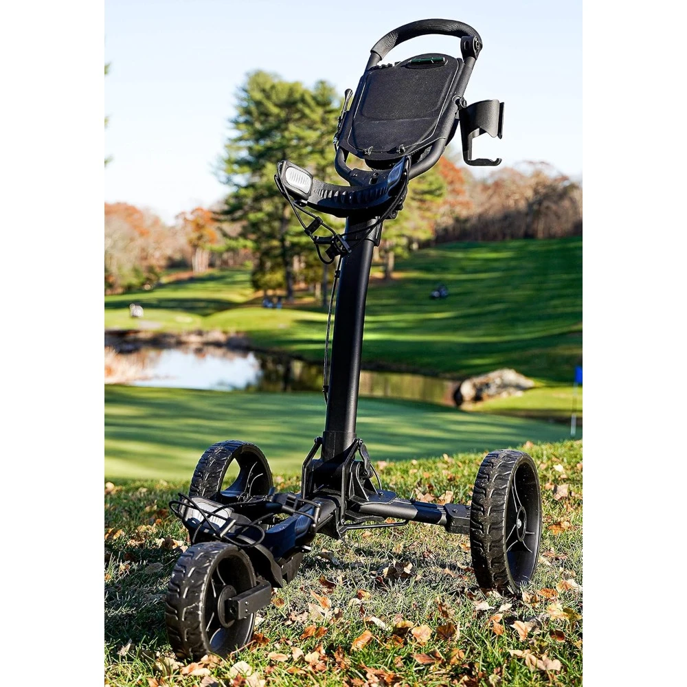 Golf Push Cart Lightweight and Folding Golf Cart Adjustable Bag Stand Putter Cover Supplies Trolley Sports