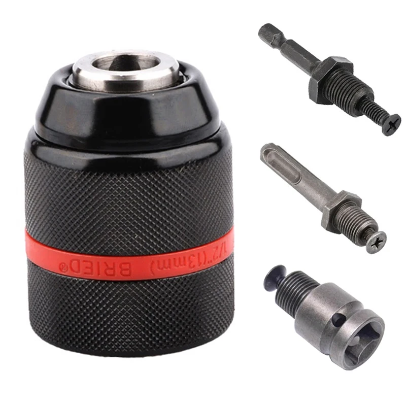 0.8-10mm 2-13mm Threaded Keyless Metal Drill Chuck Quick Grip Adapter Hex SDS Square Shanks Impact Screwdriver Tap Wrench Chucks 2pcs hex shank 60mm keyless drill chuck screwdriver impact driver adaptor drill bit tool quick change convertor adapter tools