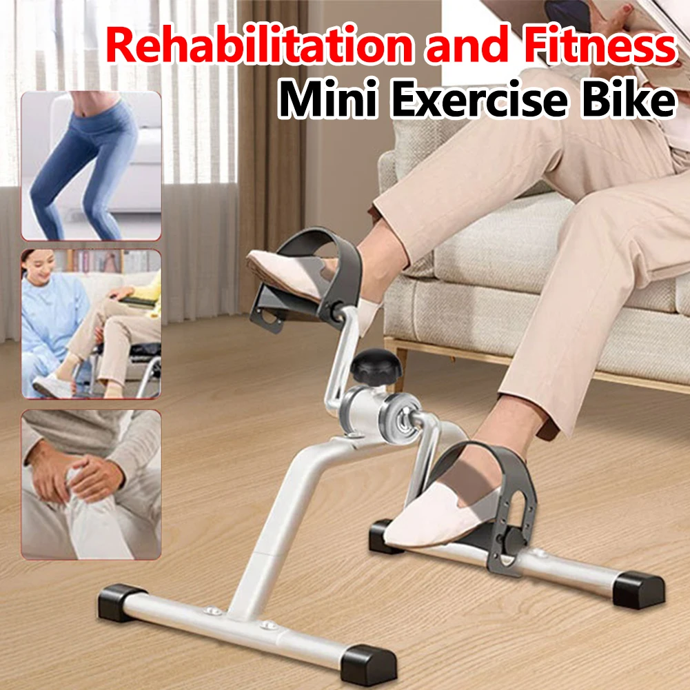 Portable Pedal Exerciser Mini Exercise Bike Under Desk Bike Pedal Exerciser Foot Peddler Machine Indoor Leg Rehabilitation