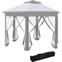 Gazebo 13' X 13' Pop Up Canopy, Hexagonal Canopy Shelter With 6 Zippered Mesh, Event Tent With Strong Steel Frame For Canopy 1