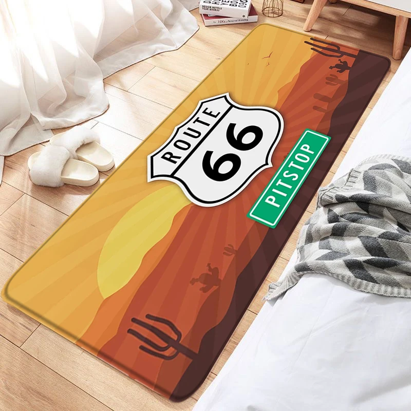 

Fluffy Room Carpet Route 66 Funny Floor Mat Doormats Pet Rug Bathroom Mat Kitchen Hallway Foot Rugs Home Decor Birthday Gift